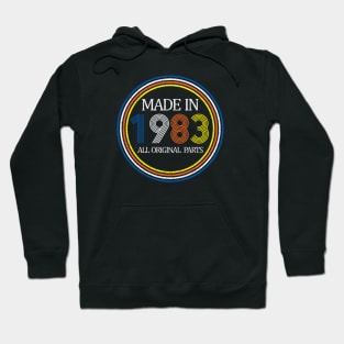 Made In 1983 Original Parts 40th Birthday Gift Vintage Funny Hoodie